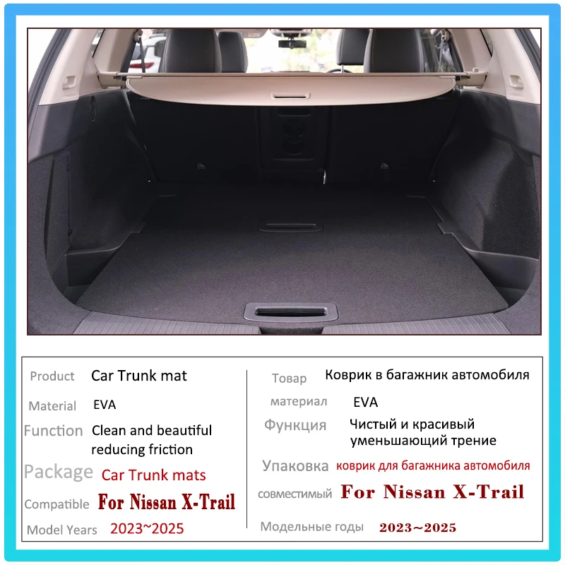 Car Boot Mat For Nissan X-Trail Rogue T33 2023~2024 Fuel Oil Version 5seat TPE Trunk Storage Pads  Carpet Cargo Auto Accessories