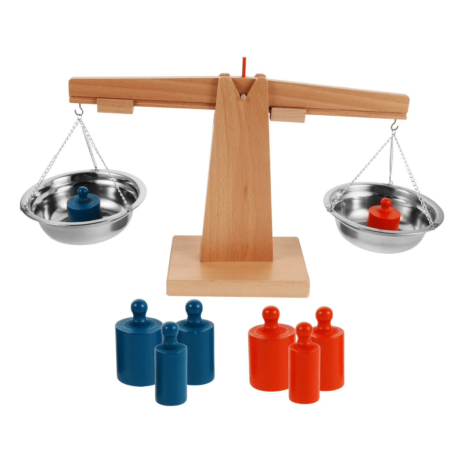 

1Set Montessori Wooden Balance Scale Natural Math Learning Tool for Kids Counting and Weighing Activities Preschool Education