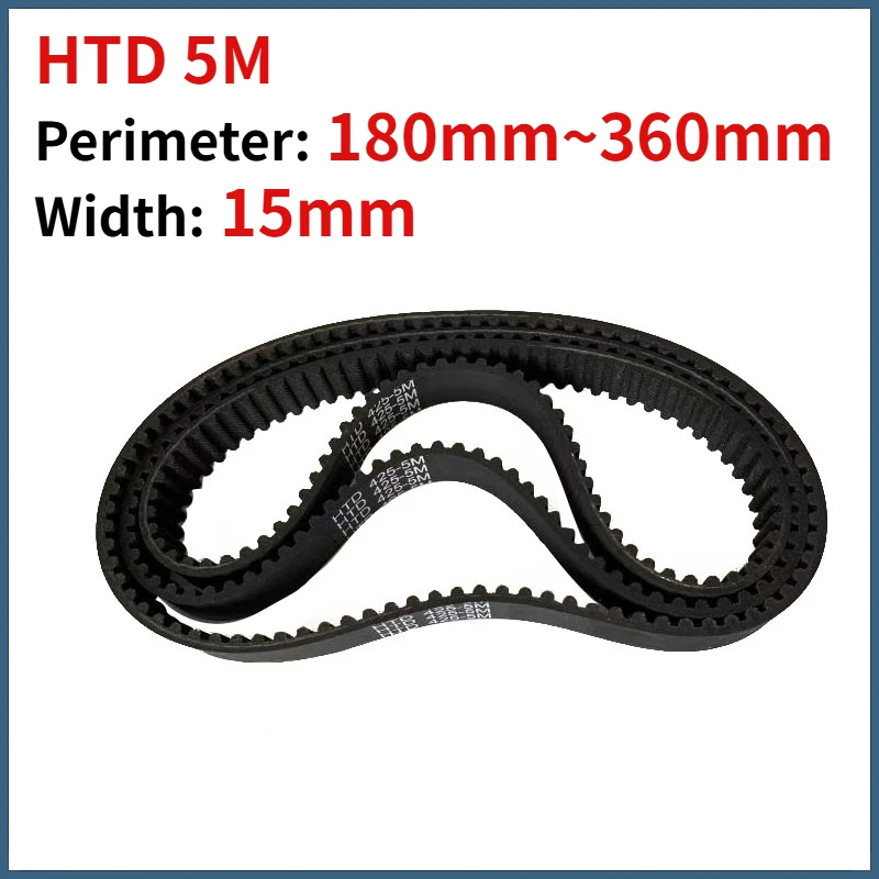 Beicai 1/2/5/10pcs 5M Timing Belt Width 15mm Perimeter 180mm To 360mm Closed Loop Rubber Belt 5M Synchronous Belt