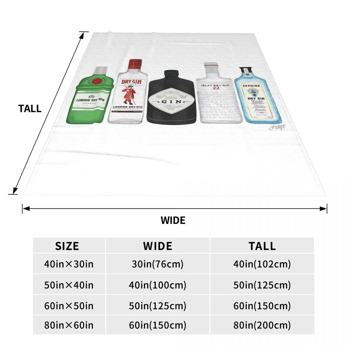 Gin Bottles Illustration Blankets Flannel Sofa Throw Blanket Portable for Couch Bedding Office Throws Bedspread Quilt
