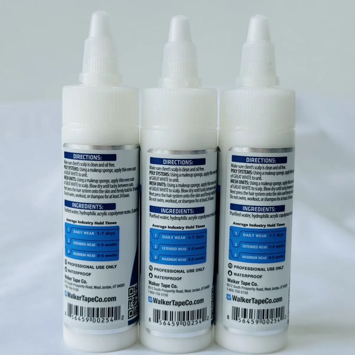 Walker Tape Great White Soft Bond for Poly and Lace System 1.4FL OZ MAXIMUM WEAR 3 1/2/3PCS  Longest Holding Water Based