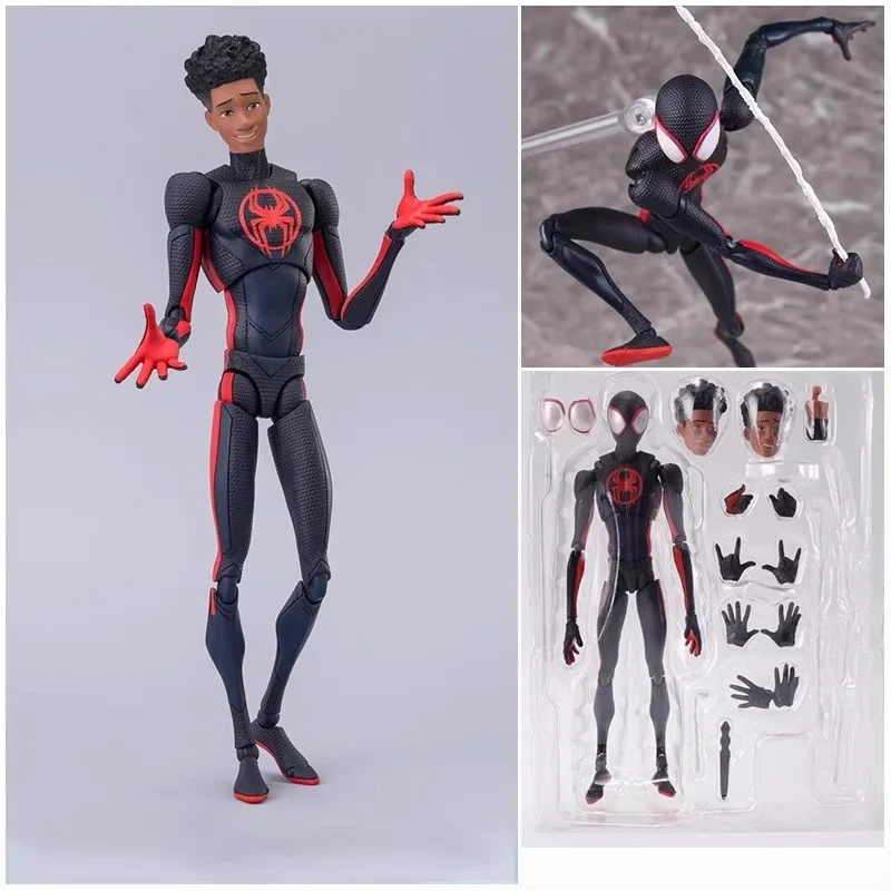 Shf Anime Spider-man Miles Figuarts Morales Gwen Action Figures Gwen Spider Woman Figurine Spiderman Figure Pvc Model Doll Toys