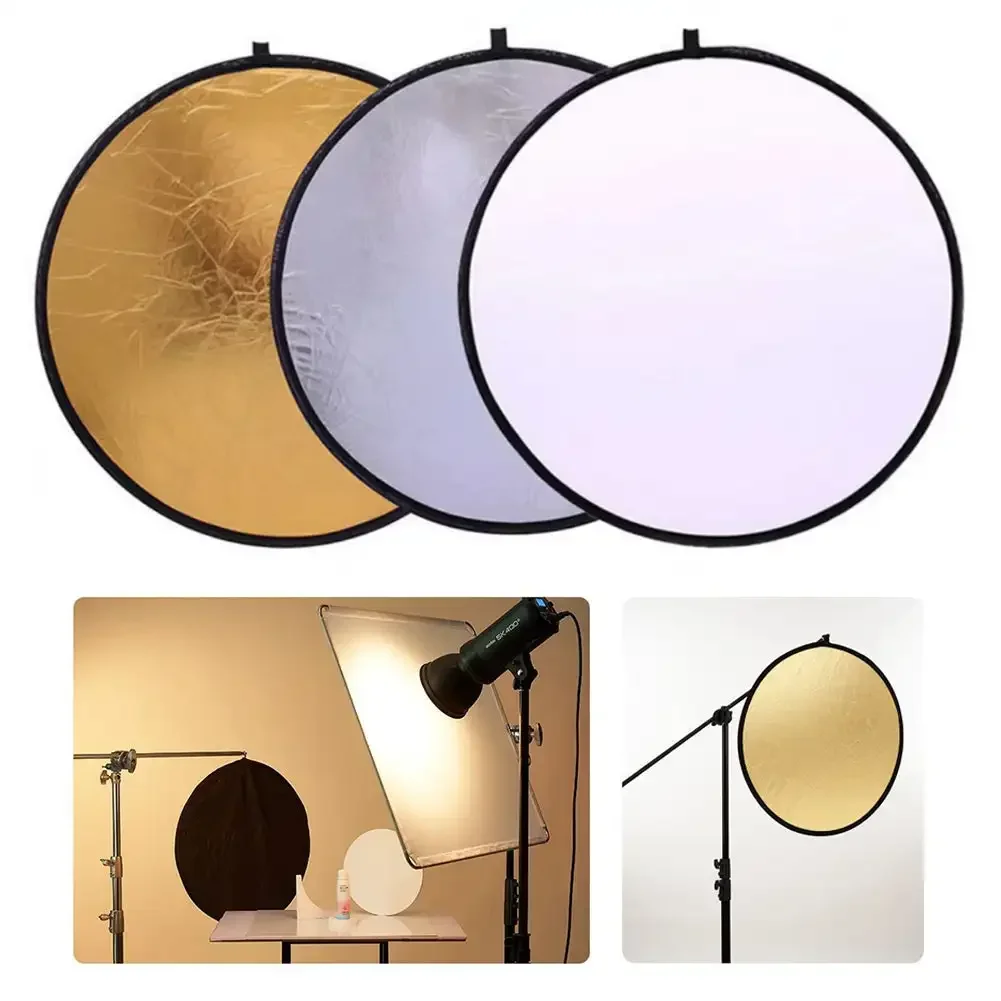 5 in 1 Collapsible Round Photography Reflector Photo Studio Outdoor Light Diffuser Multi-Disc with Carry Bag 30 40 80 110cm 2in1