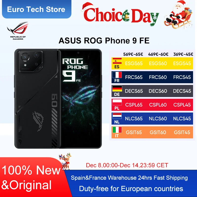 ASUS ROG Phone 9 FE 5G Smartphone Snapdragon 8 Gen 3 6.78 ''65W carga 185Hz AMOLED affichage 5500mAh Android15 téléphone portable