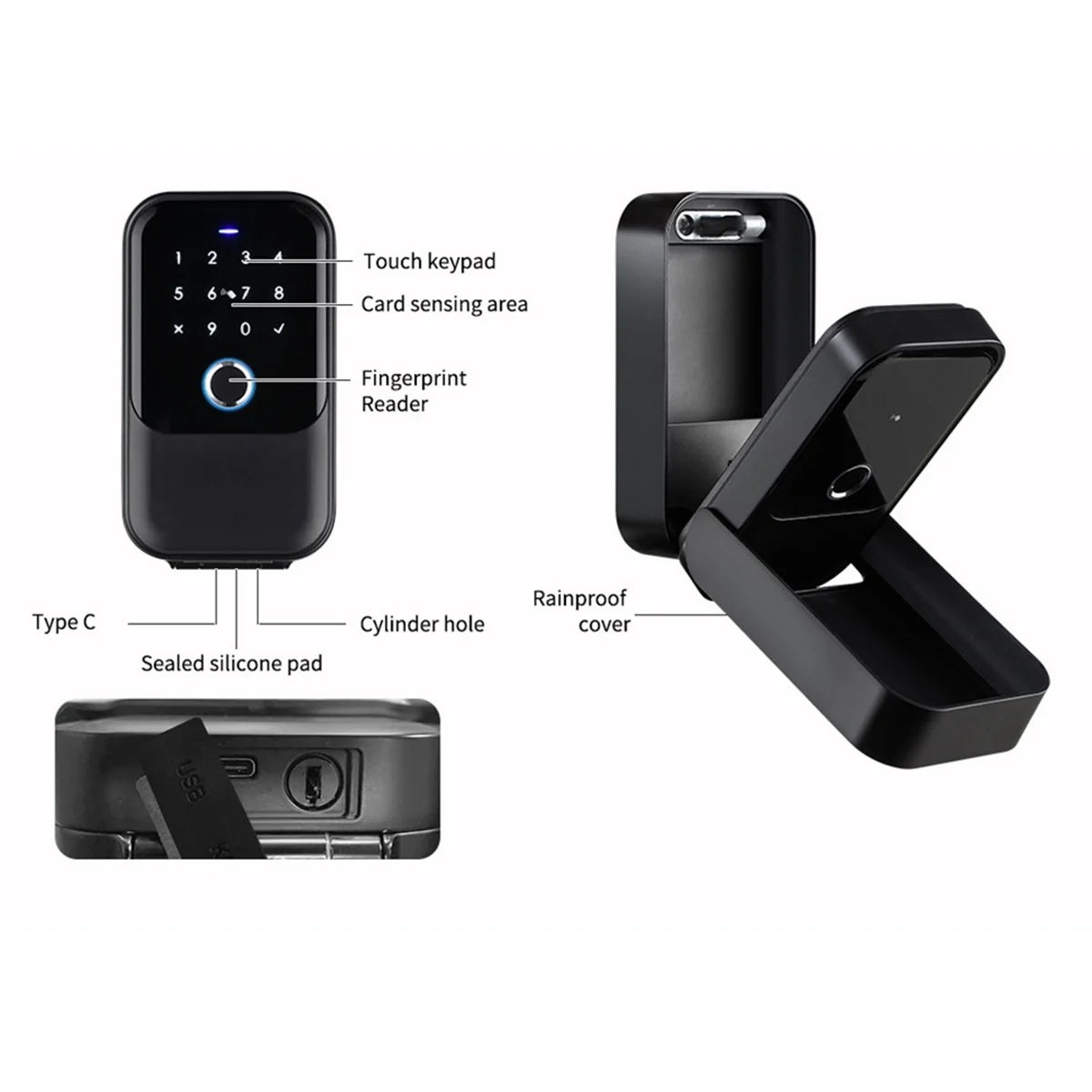 Waterdichte Hoes Veilig Tuya Code Vingerafdruk Bluetooth Wifi Smart Key Box App Remote Muur Mount Combinatie Deur Lock Box