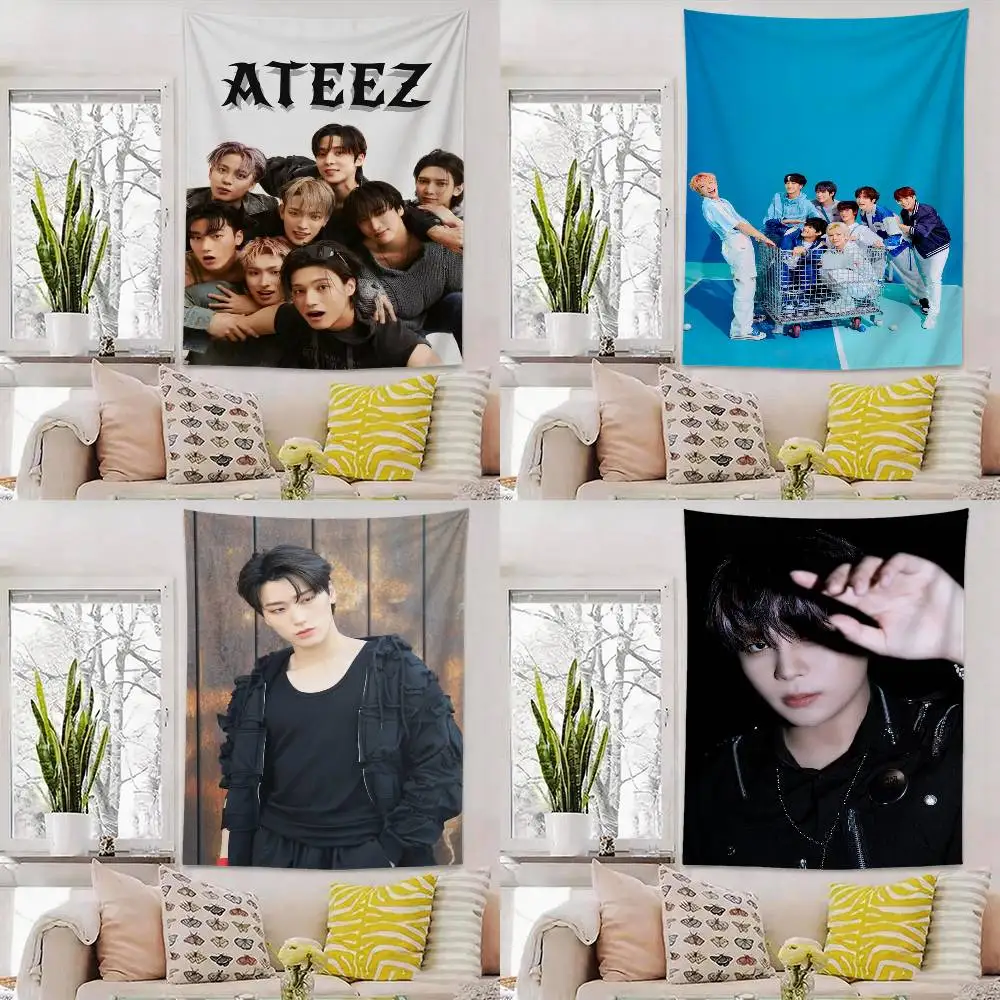 ATEEZ Wooyoung Flag Outdoor Decorations for Bedrooms Home Decor Items Decoration Banners
