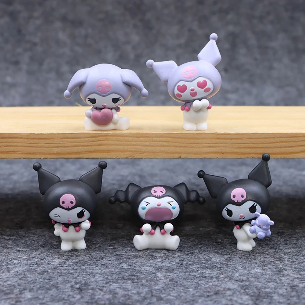 Kawaii Sanrio Anime 4Cm Figure Kuromi Doll Adventure Exploration Cake Room Decorative Decoration Christmas Toy Gifts Childrens