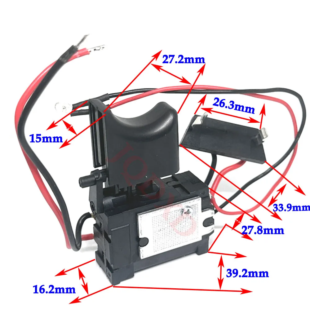 16A FA2-16/1WEK Electric Drill Dustproof Speed Control Push Button Trigger DC 7.2-24V 5E4 Cordless Drill Switch Replacement