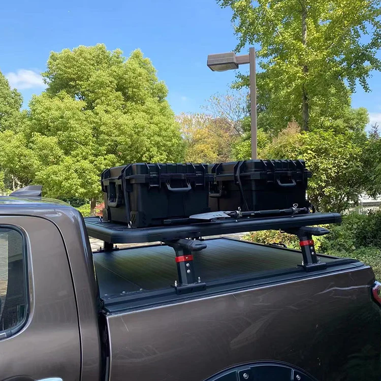 แร็คหลังคาอเนกประสงค์สำหรับรถกระบะ ทำจากอลูมิเนียมอัลลอยด์ รองรับน้ำหนักมาก สำหรับบรรทุกสัมภาระหนัก แบบกำหนดเองได้