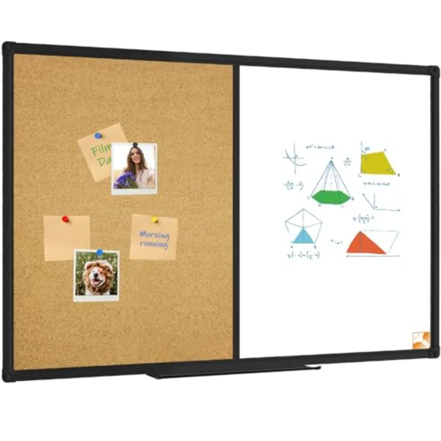 

Магнитная доска 48x36 - Комбинированная доска для сухого стирания/пробковая доска, магнитная белая доска + пробковая доска с черной алюминиевой рамкой