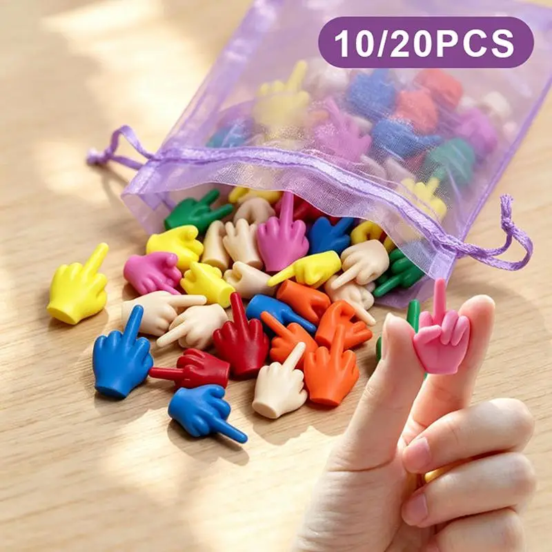 Latest 10/20pcs 3D Printed Finger Gesture Statue Art Hand Symbol Figurine Sculpture Ornament Desktop Fun Figure Home Decoration