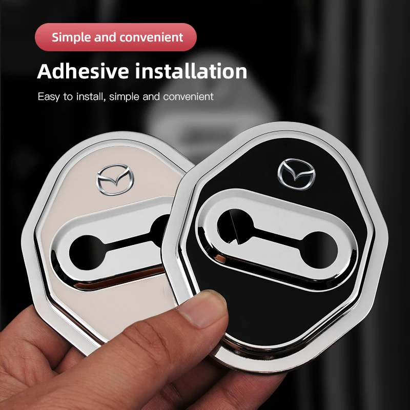 4 pçs capa de fechadura da porta do carro almofada almofada fechadura da porta fivela capa protetora para mazda 2 6 CX-5 CX-80 CX-70 CX-90 MX-30 CX-60 CX-50