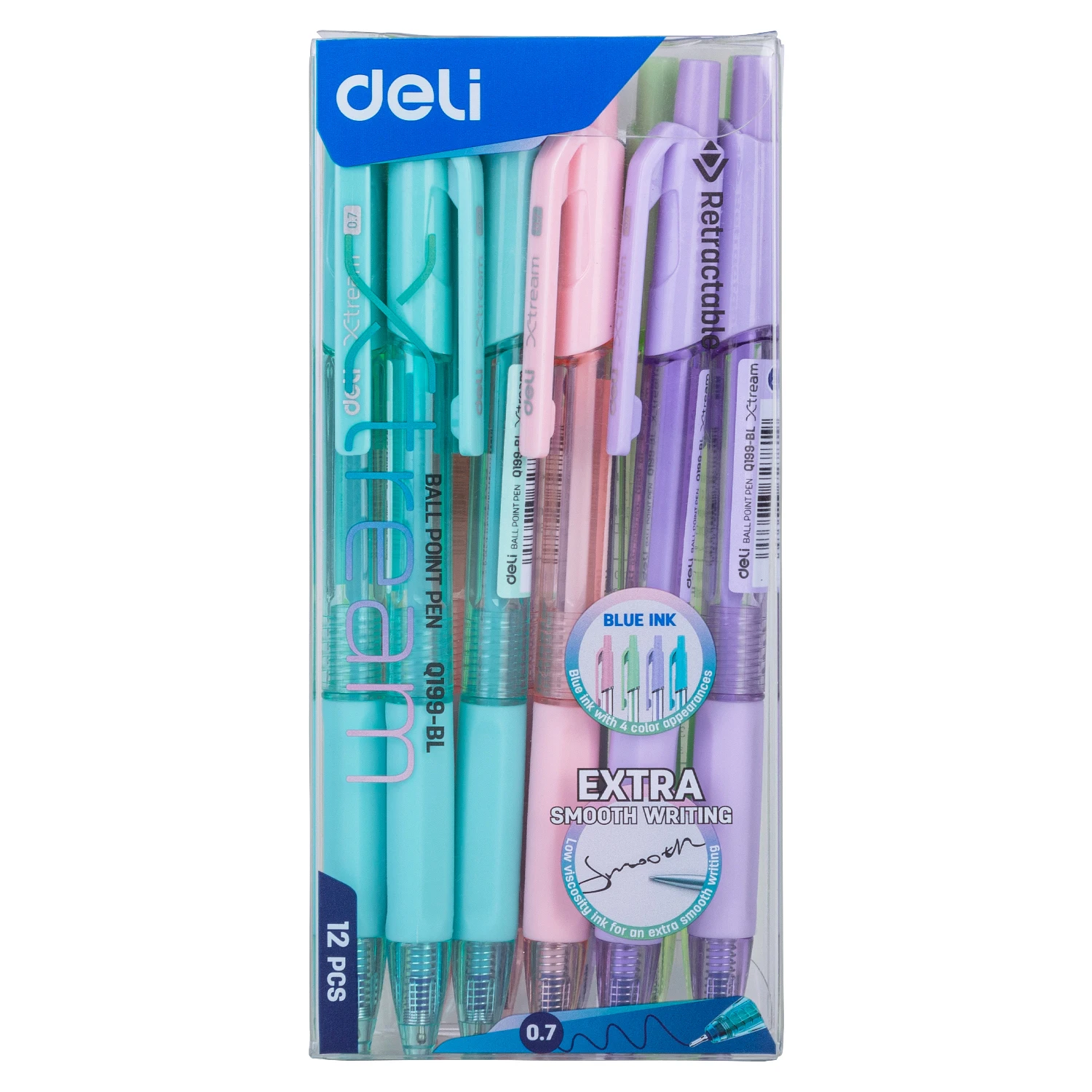 Deli ปากกาลูกลื่นปากกาหมึกเจล0.7มม. สีมาการูนเครื่องเขียนโรงเรียนเครื่องเขียนของขวัญปากกาลูกลื่น