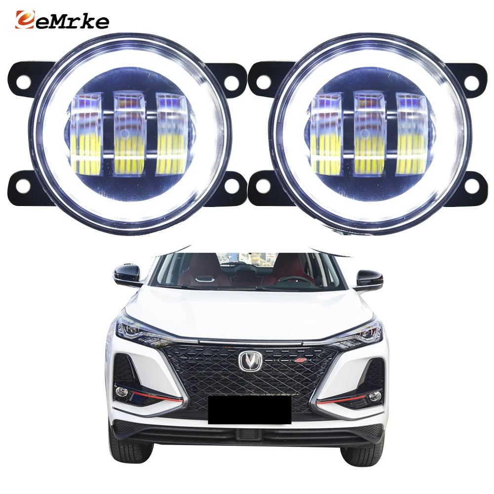 

Led Fog Lamp Assembly Lens for Changan CS75 Plus 2019 2020 Car Angel Eye Turn Signal Lights + DRL Ring Daytime Running Light 30W