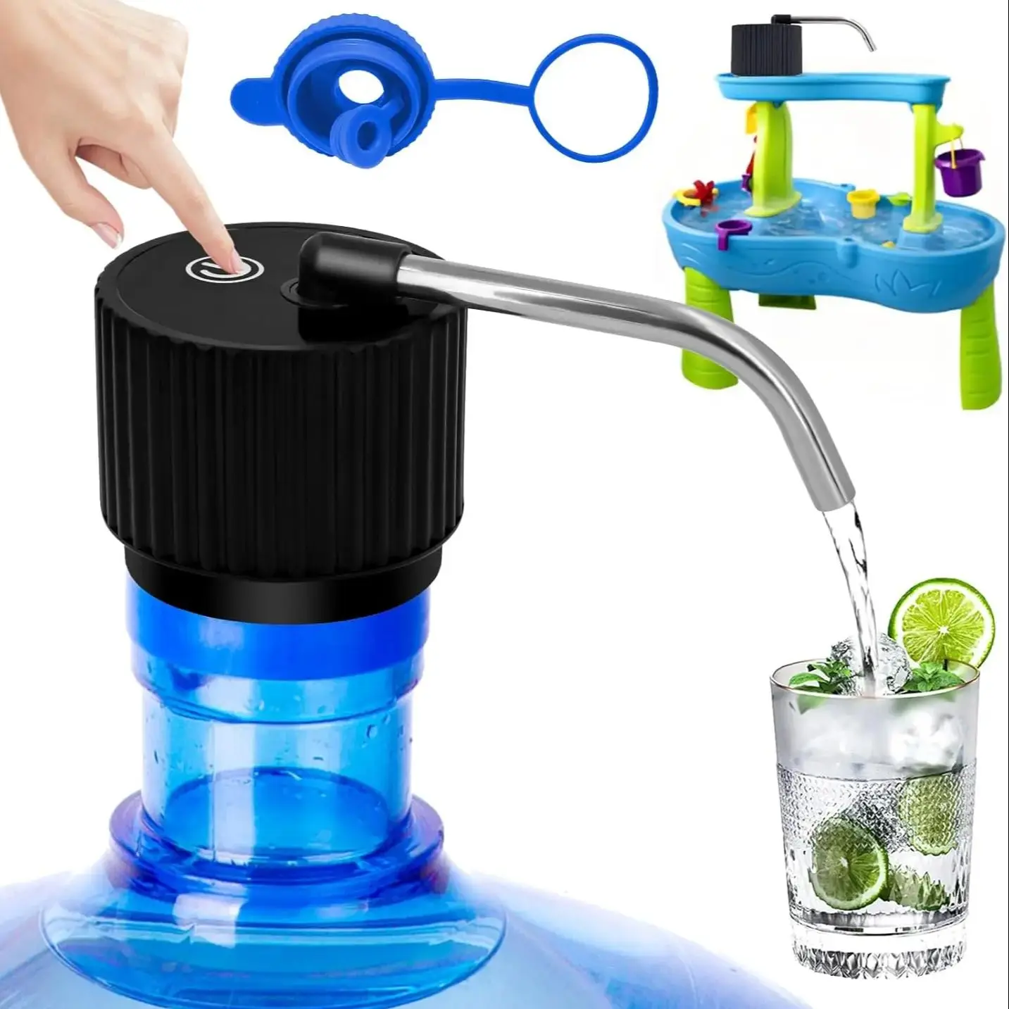 USB Electric Water Pump Bucket Water Suction Device Water Intake Device Household Office Outdoor Convenient Water Dispenser