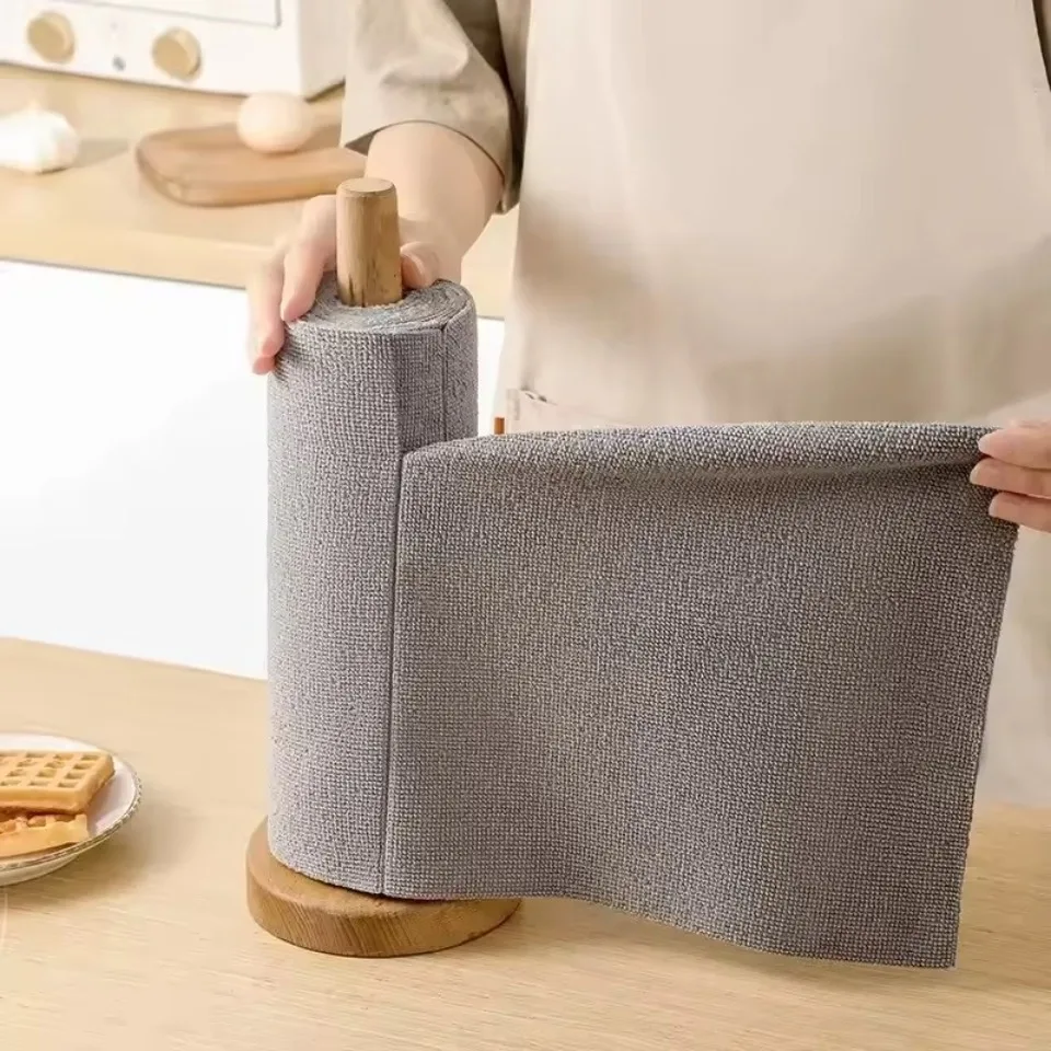20PCS/Roll Reusable Highly Absorbent Microfiber Cleaning Wipe Roll Kitchen Cloth Towel Dish Rag Paper Towel Replacement