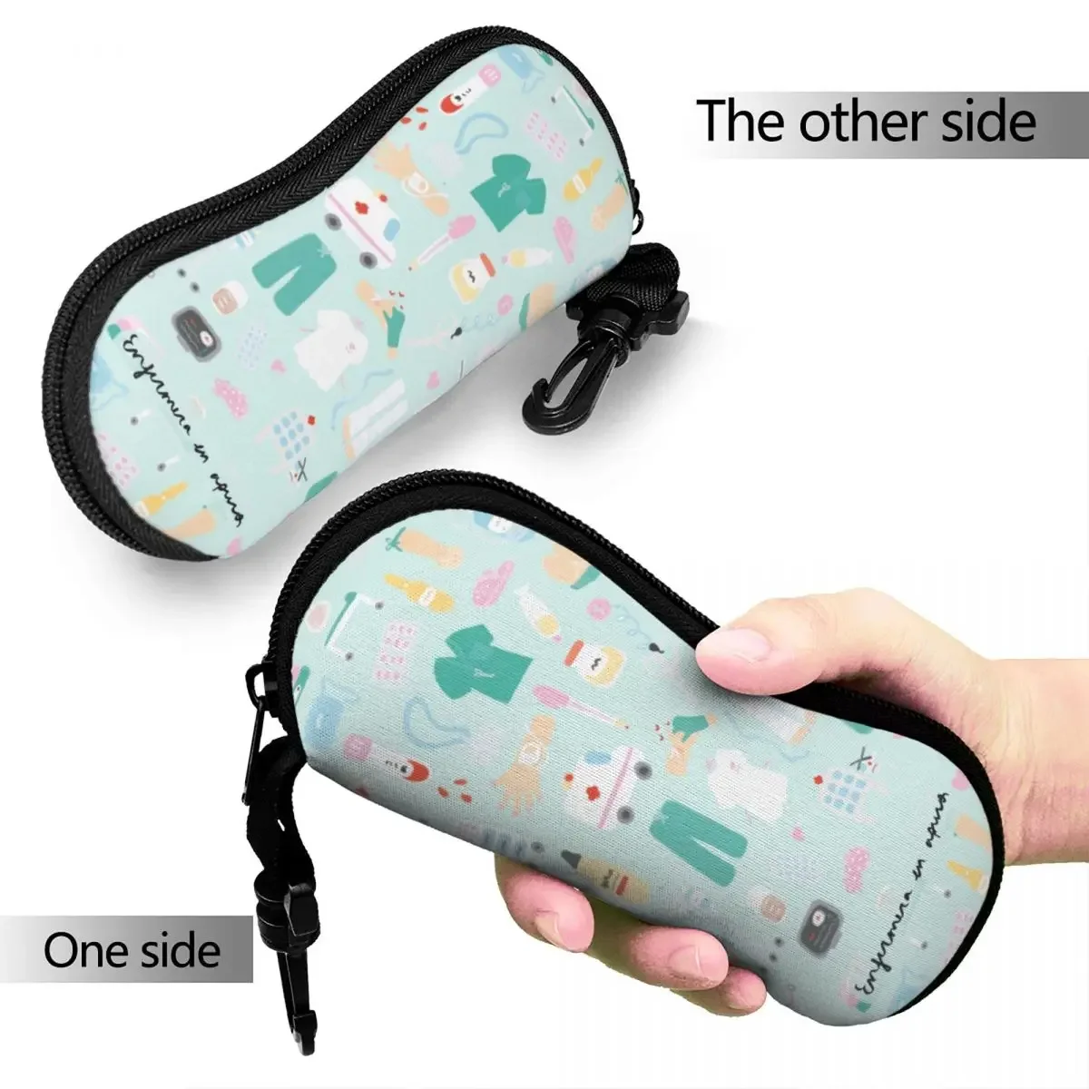 Enfermera En Apuros Pattern Glasses Case Unisex Portable Box Nurse Medical Doctor Sunglasses Box Print Eye Contacts Case