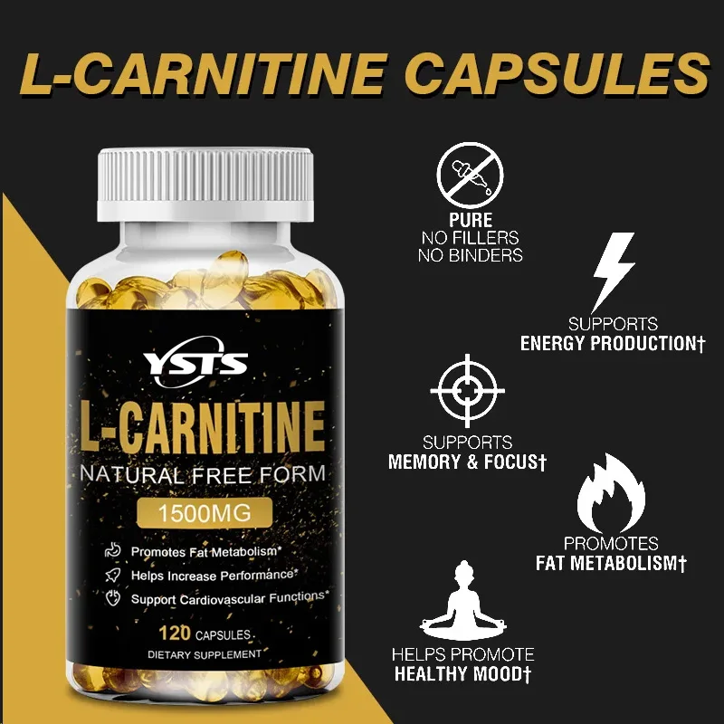 L-carnitine Capsules Promote Fat Metabolism Support Energy & Growth Muscles Burning Fat Sport Supplement Diet