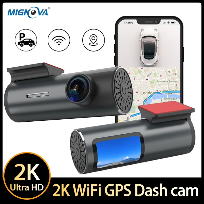 

Dash Camera for Cars 2K 1440P HD Car DVR Video Recorder Built in Wifi GPS Free APP G-sensor 24H Parking Monitoring Night Vision