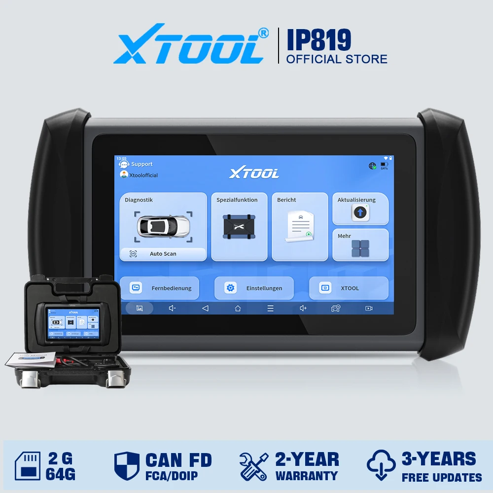XTOOL InPlus IP819 Автомобильные диагностические инструменты Кодирование ЭБУ Автомобильный сканер 39+ услуг OBD2 Сканер Автоматический программатор ключей с FCA