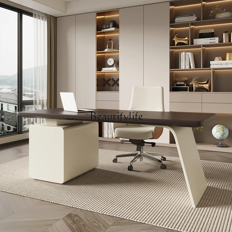

Italian minimalist study desk household living room computer table modern minimalist
