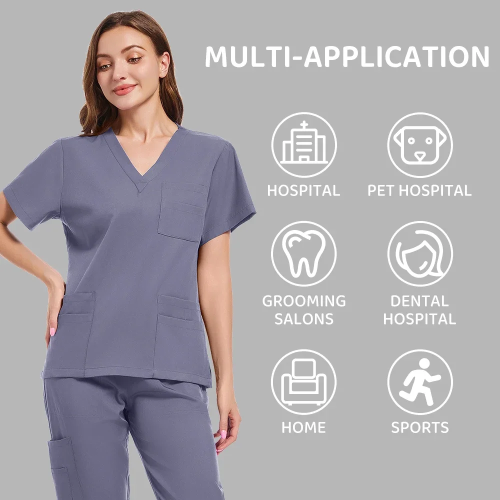 Surgical scrubs for female medical nurses, beauty salon work uniforms, clinical tops and pants, spa doctor nursing scrub sets