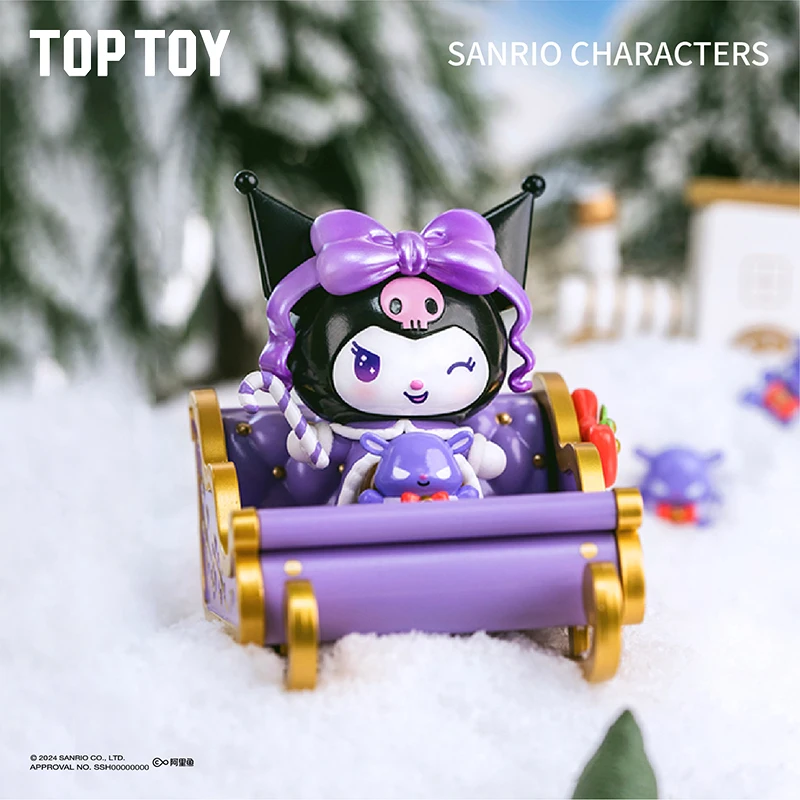 Sanrio Winter Sled Series Blind Box Desktop Ornament Cool Lomi Katie Cat Christmas Gift Decor Figurine Mystery Box Cute Toy