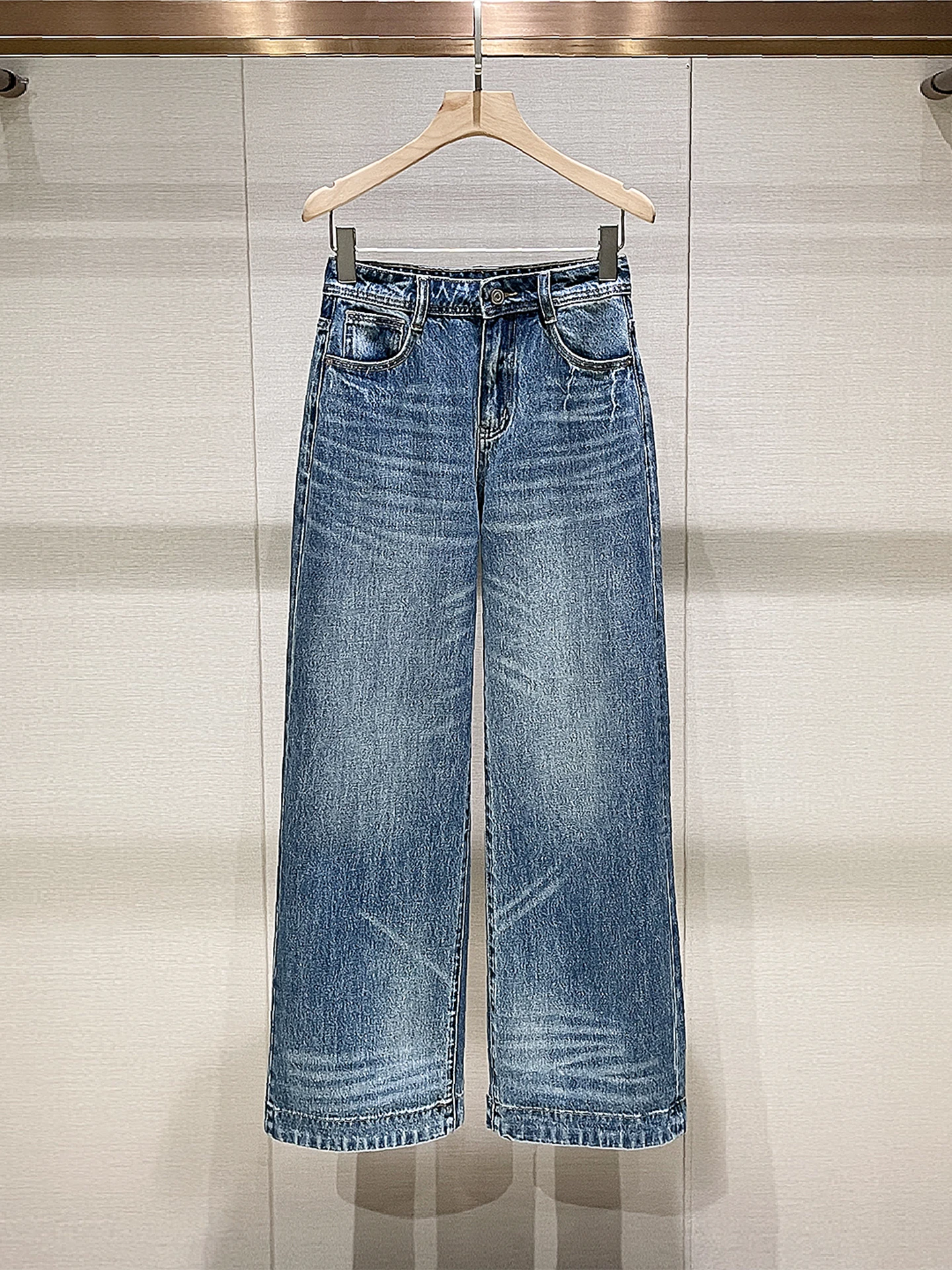 

Slimming High Waist Straight Leg Blue Jeans Women's Faion Spring 2026 New Sle American Retro Waed Casual Comfortable