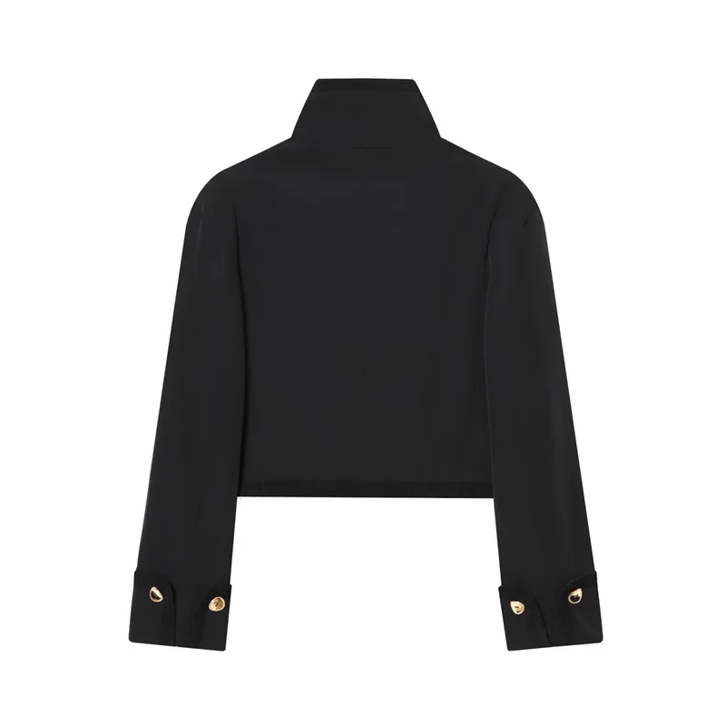 2026 봄 신상 프렌치 스타일 캐주얼 더블 브레스티드 숏 스탠드 칼라 재킷