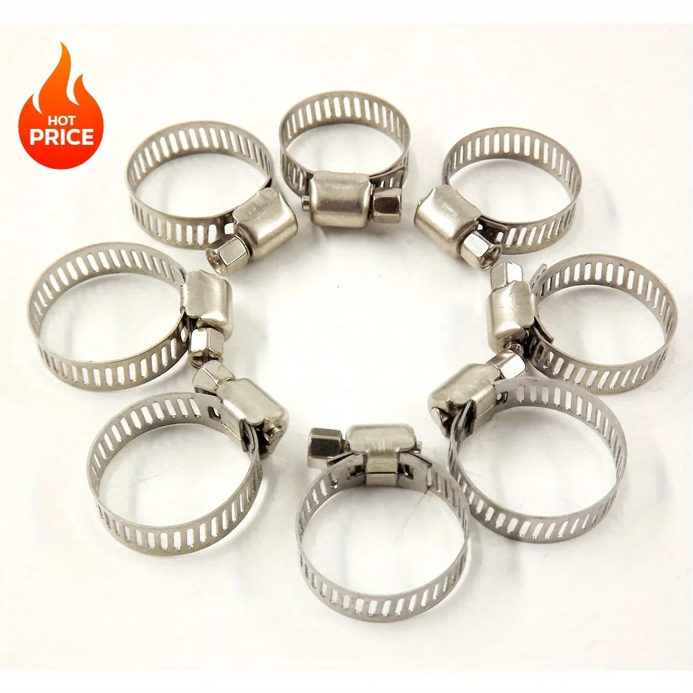 15 عبوة جديدة 5/16 بوصة - 15/32 بوصة (8-12 مم) مشابك خرطوم محرك ومشابك دودة