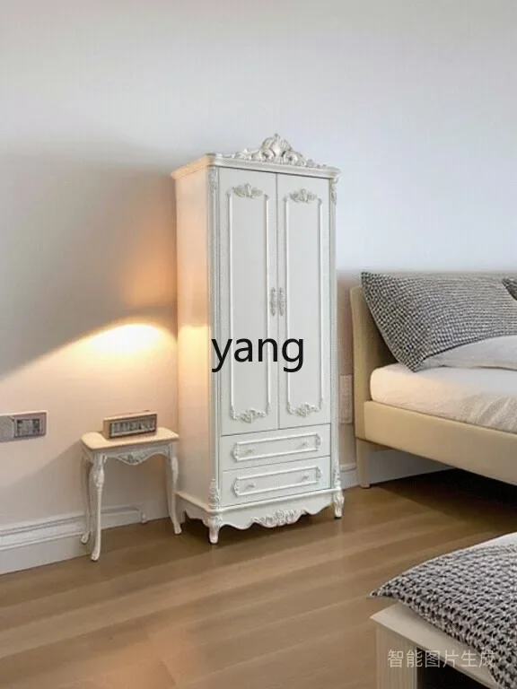 CX  solid wood ivory white two-door three-door coat storage board wood combined integral wardrobe