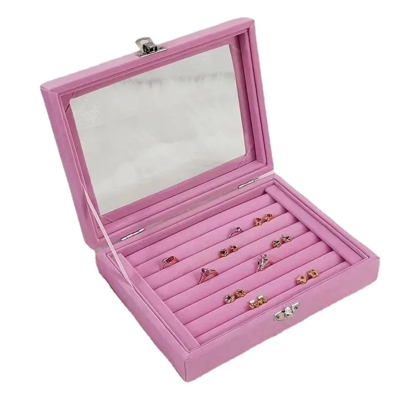 

1PC Jewelry Storage Box Wholesale Home Jewelry Display Box with Covered Necklace Ring Jewelry Organizer