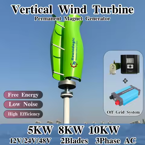 Fast Delivery 5KW 10KW 2Blades 48V Vertical Wind Turbine 3Phase Alternator Permanent Maglev Generator Off Grid System For Home