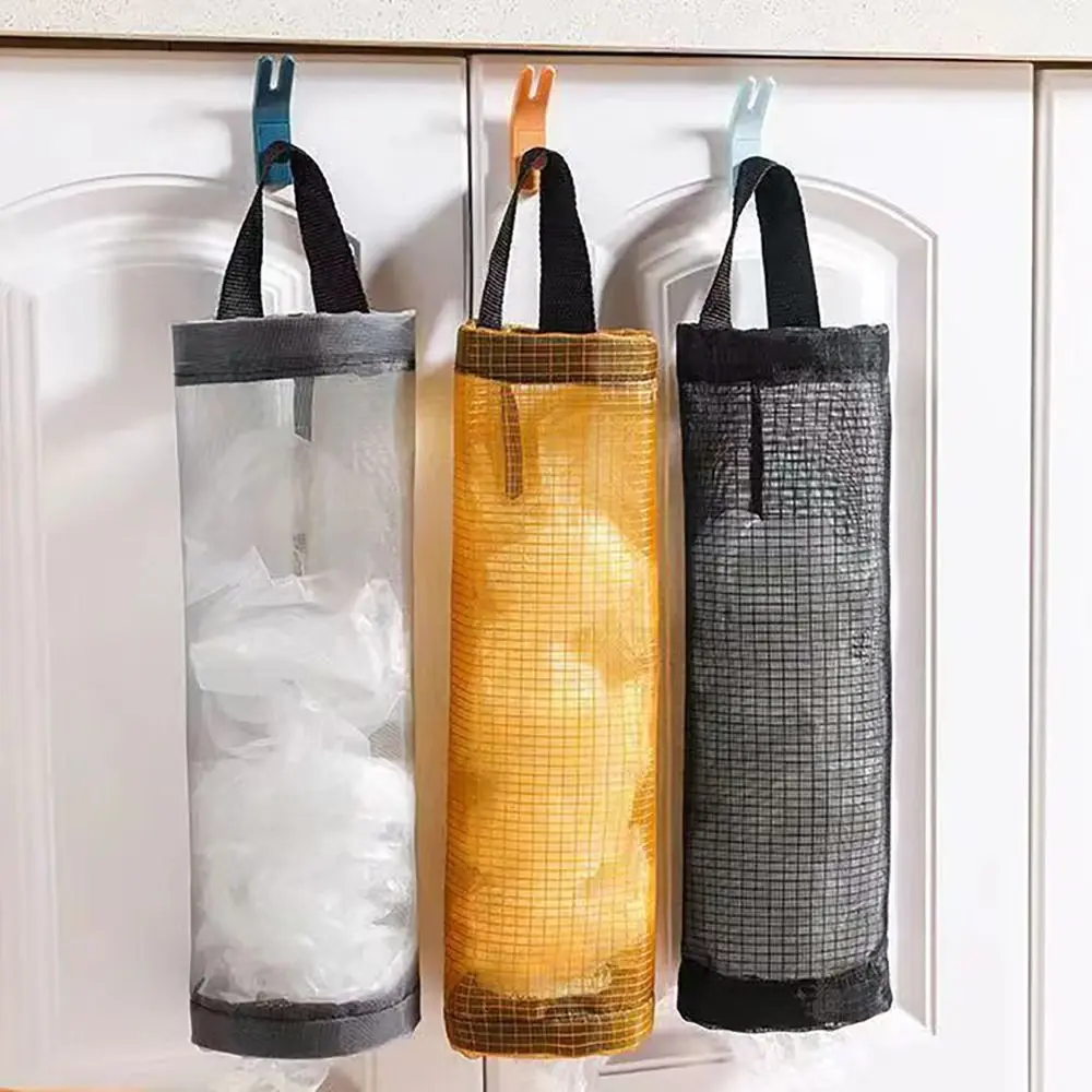 Wall Mounted Sundries Storage Bag Trash Hanging Storage Organization Accessories Garbage Bags Dispenser Grocery Organizer