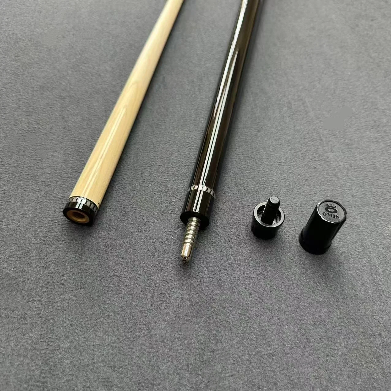 Omin 58 بوصة اليدوية تجمع جديلة 1/2 سبليت ألياف الكربون رمح الفولاذ المقاوم للصدأ المشتركة الأبنوس قبضة 12.75 مللي متر تلميح #3