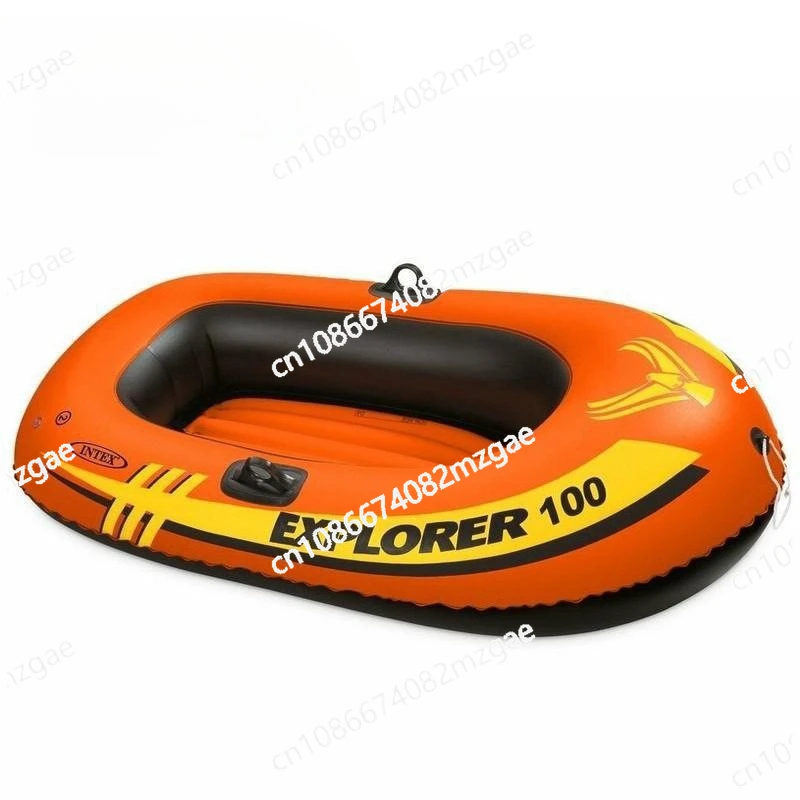 

Orange Explorer One Person Boat Kayak Inflatable Fishing Rubber