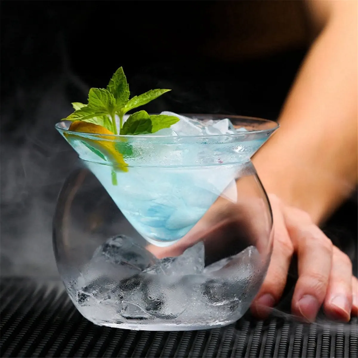 

ABPP Sessile Glass Molecular Cocktail Glass Triangle Base Iced Cocktail Glass Ball Cocktail Glass