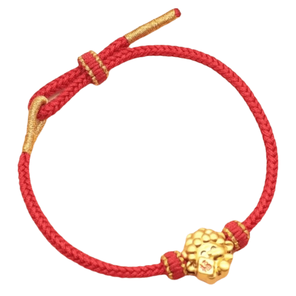 Boho Braided Zodiac Goat Bracelet Gold Plated Adjustable Red String Hand Chain Lightweight Sliding Lucky Bracelet Men
