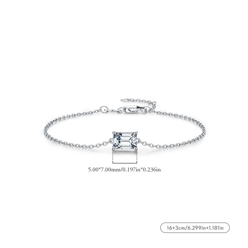 

Apaison Luxury 5x7mm Moissanite Womne's Tennis Bracelet -Wedding Engagement 925 Sterling Silver Adjustable Bangle Jewelry Gift