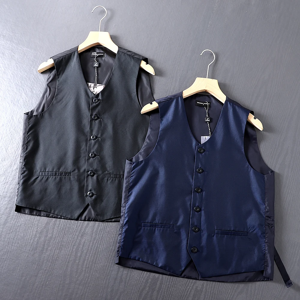 Borderless Double Panel Soft And Silky Autumn Men's British Casual Suit Vest Outdoor Travel Camp Skateboarding Sports Waistcoat