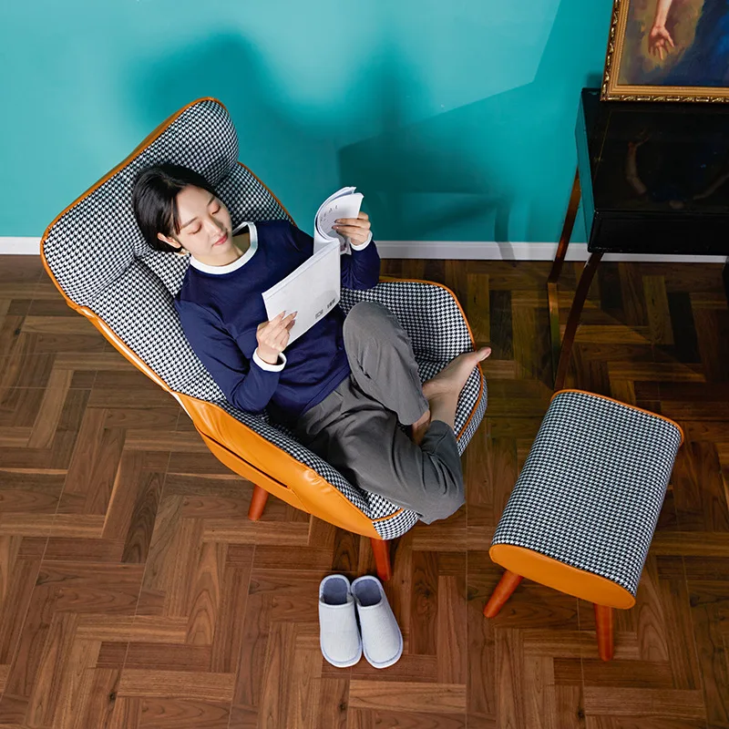 Fabric folding lazy sofa chair can sit and lie down study bedroom leisure chair