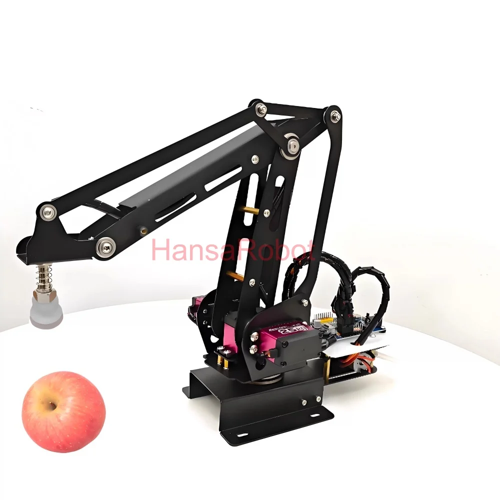 Günstige 3 DOF Metall Roboterarm Mechanische Manipulator mit Metall 25 KG Digital Servos Arduino UNO Luftpumpe Saugnapf DIY Spielzeug