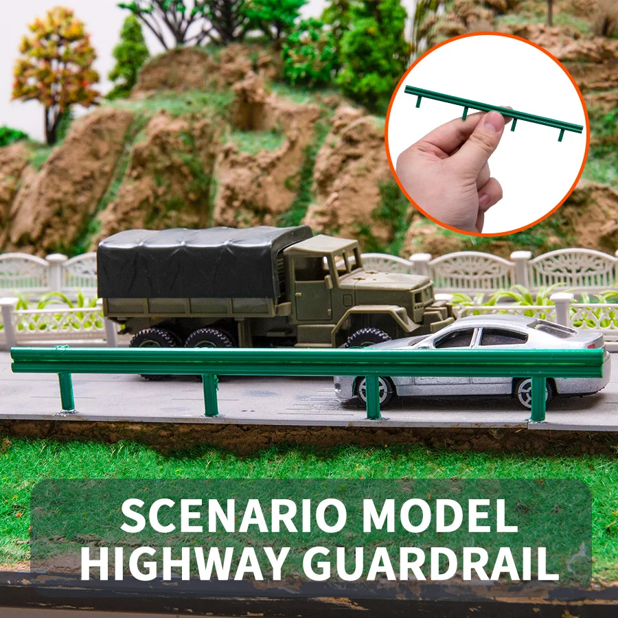 

2Pcs Miniature Highway Guardrail Length 8/15CM Model Railway Train Building Sand Table Layout Scene Railing Material Diorama Kit