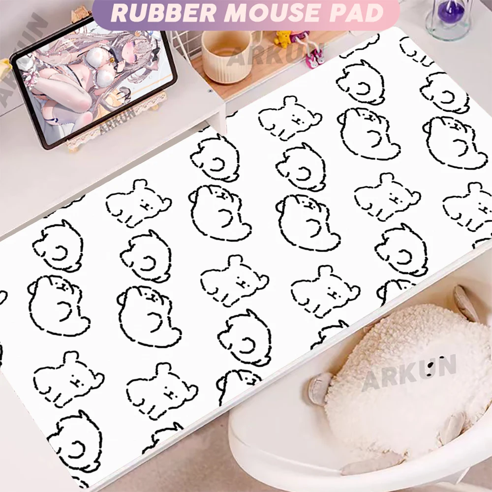 

Large XXL 900x400 Hot Popular Cute Cartoon White Kawaii Dog Mouse pad keyboard Desk Non-slip Gaming Laptop Carpet Table Mat
