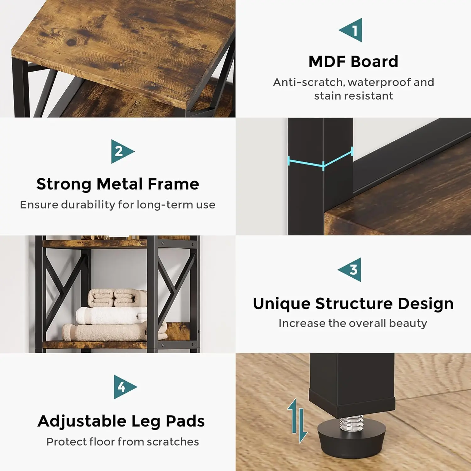 78.7 H Extra Tall Narrow Bookshelf With Led Light, 7 Tier Skinny Bookcase For Small Space, Freestanding Display Corner Shelf,