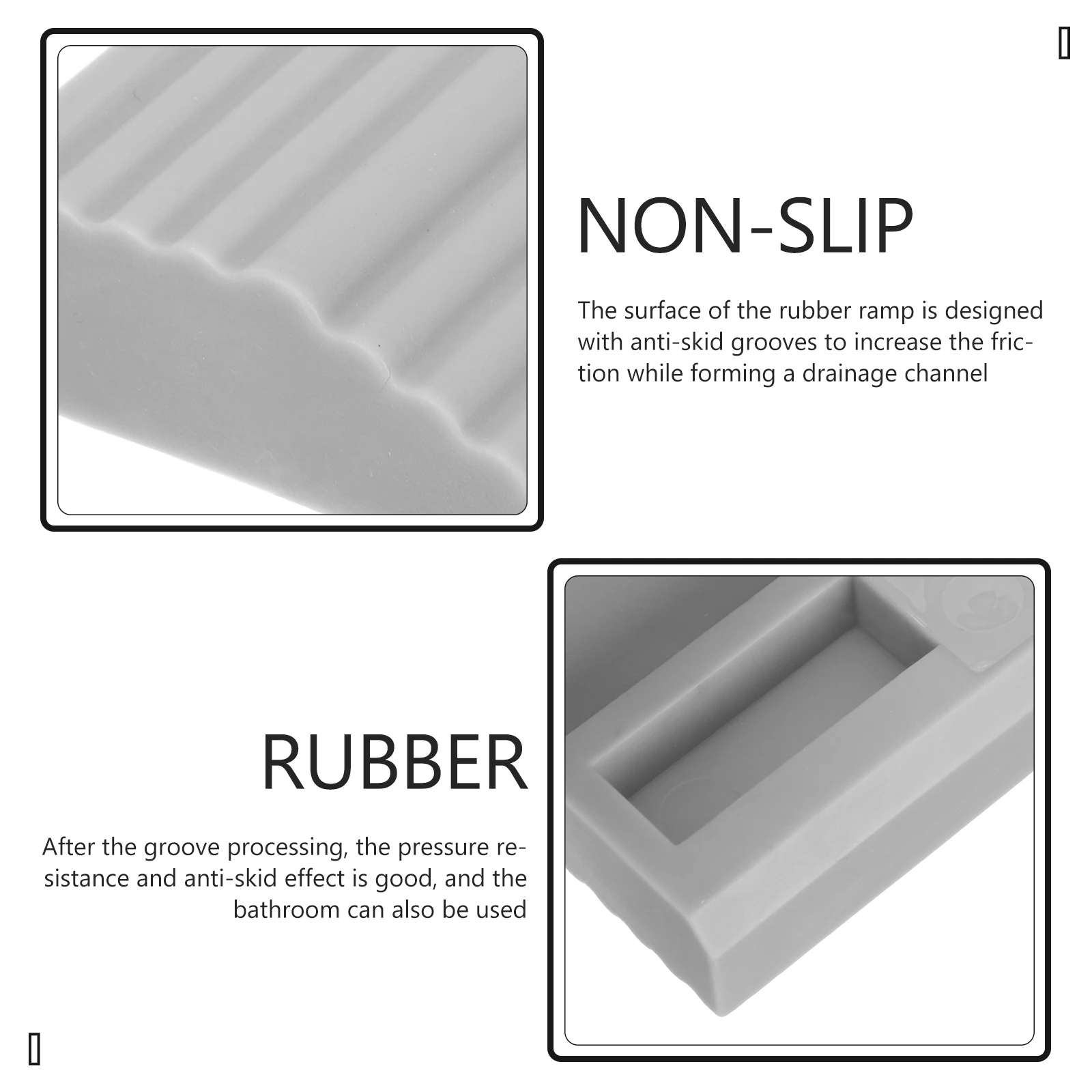 

1 Set Of Sweeping Robot Rubber Threshold Transition Mat For Home Doorway Wheelchair Loading Ramp Indoor Slope Care