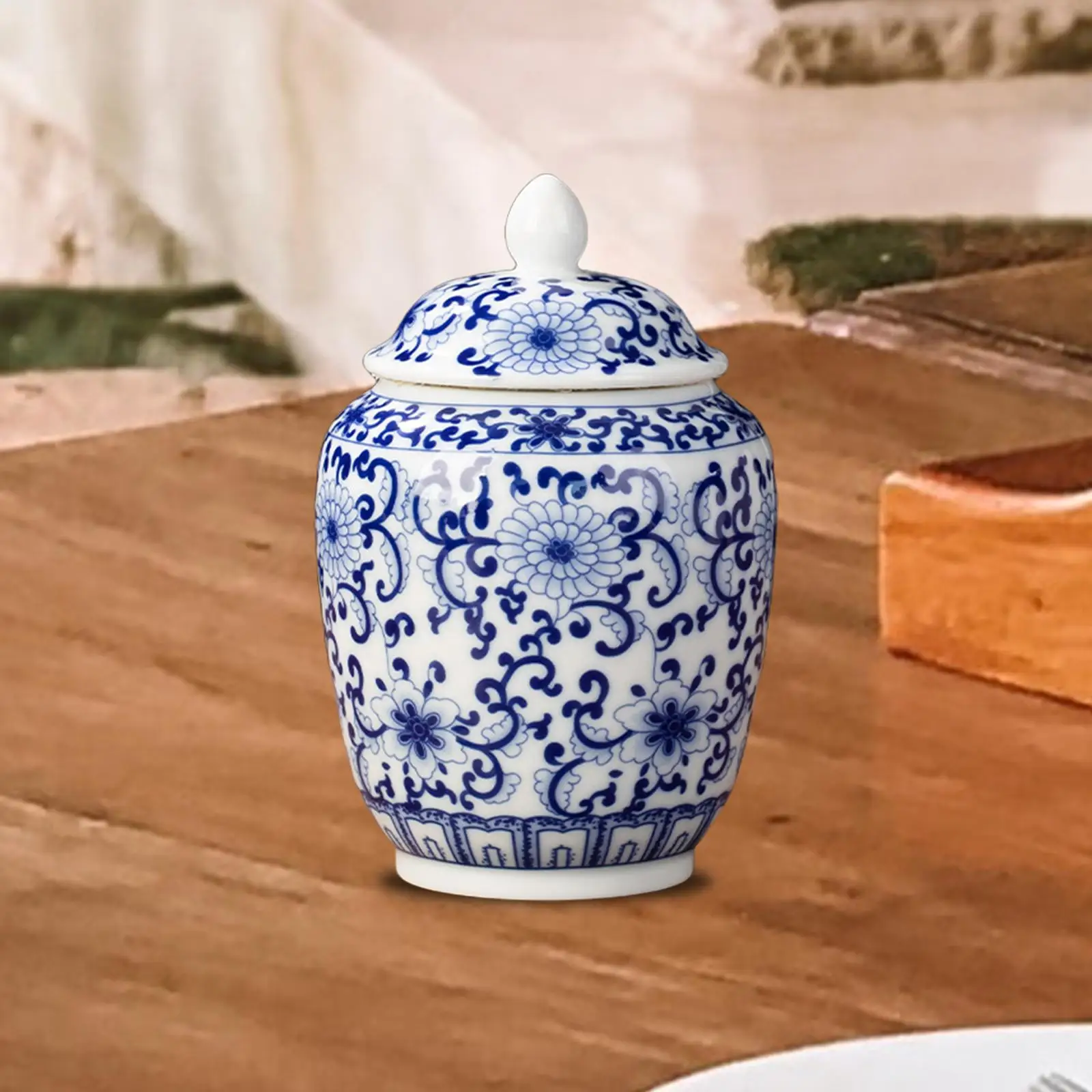 Ceramic Ginger Jar Crafts Gift Vintage Style Traditional Vase Porcelain Jars for Countertop Home Decor Weddings Home Office