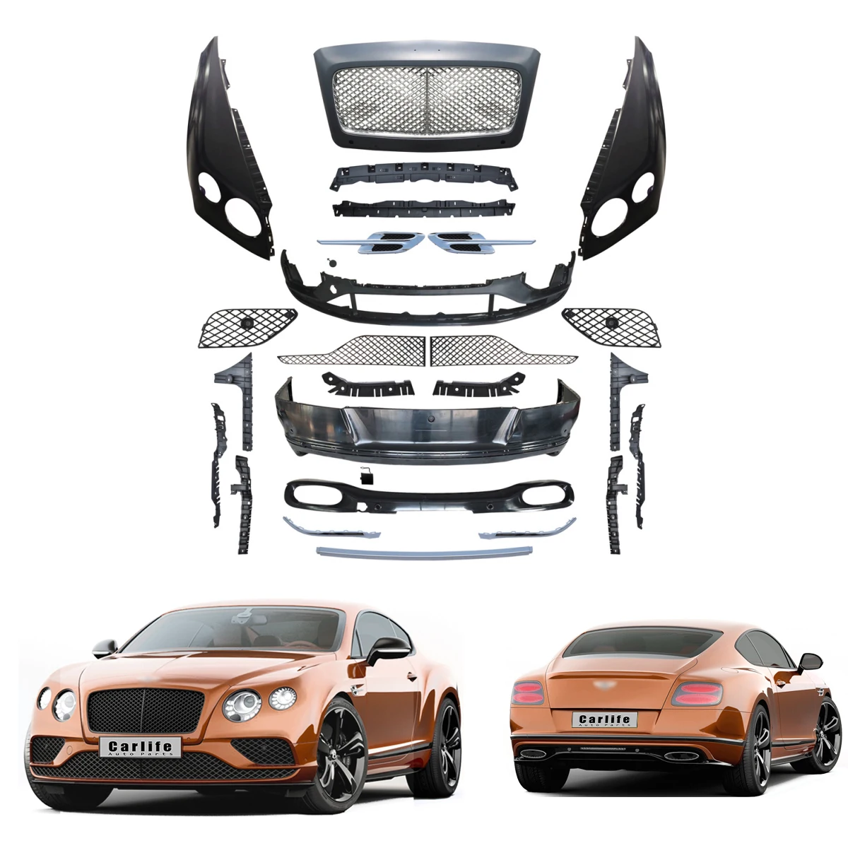 New Design Car Bumpers Body kit for Bentley Continental GT 4.0/6.0 2012-2015 Change to 2019 Style.