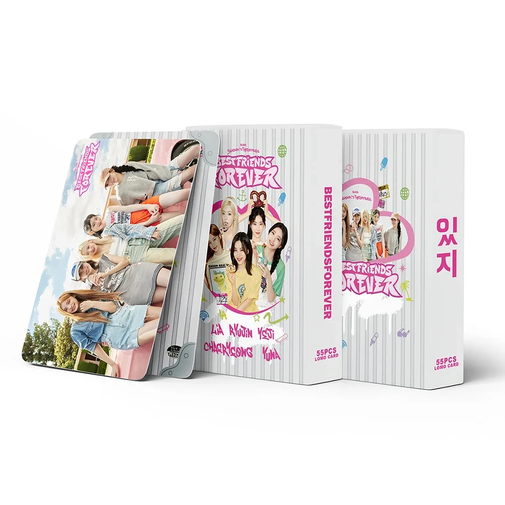 Imagem -03 - Cartões Idol Idol Lomo hd Photocards Presentes Denovo Álbum Melhores Amigos Itzy Idol Chaeryeong Yuna Ryujin Lia Yeji 55 Peças por Conjunto Fãs