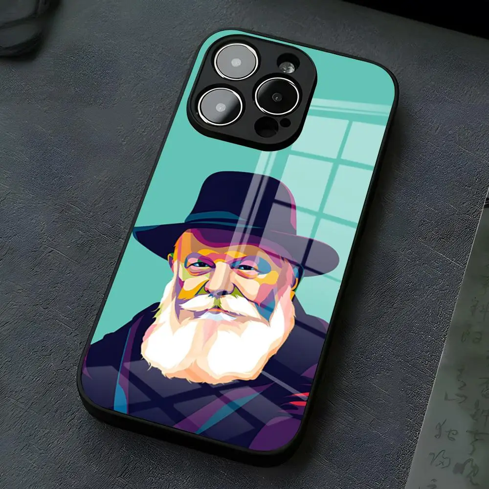 Etui na telefon z motywem żydowskiego rabina Lubawicza do iPhone 17 Pro Max 16 15 14 Pro Max 13 11 X Xs Xr 8 7Plus, szklana obudowa — zdjęcie produktu 5